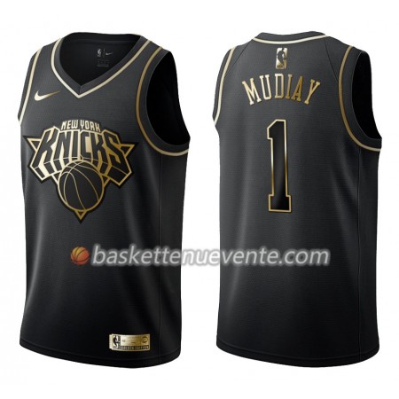 Maillot Basket New York Knicks Emmanuel Mudiay 1 Nike Noir Gold Edition Swingman - Homme